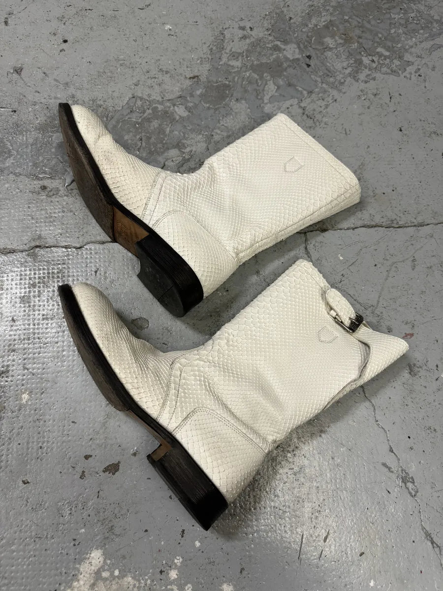 Gianni Versace White Python Embossed Leather Boots gvhAqub 5