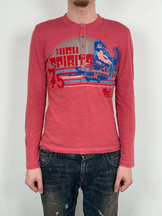 SS2006 Dolce & Gabbana “High Spirits 75” Graphic Henley Shirt QwmtxyB 1