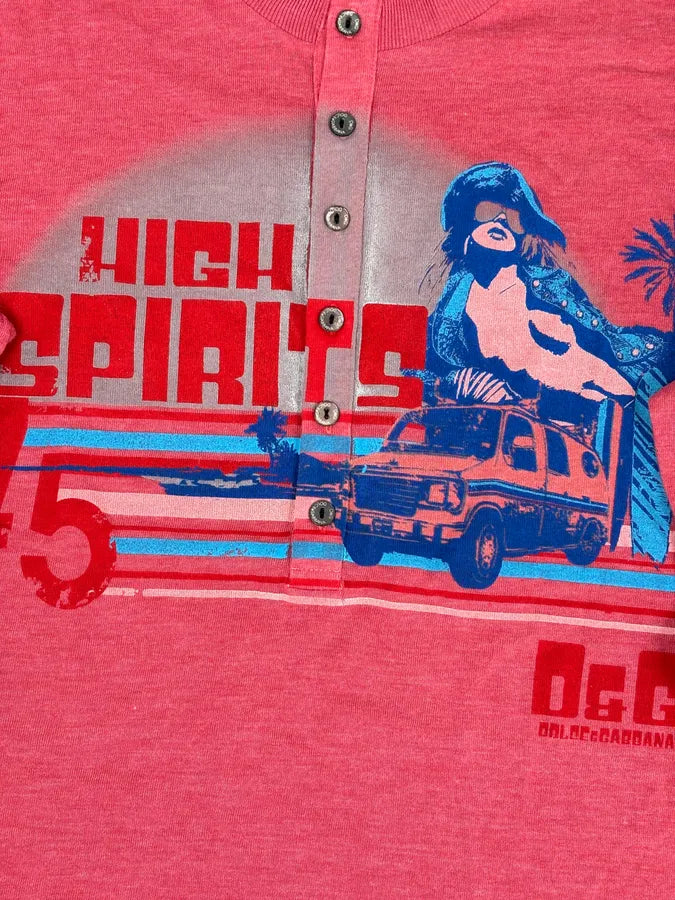 SS2006 Dolce & Gabbana “High Spirits 75” Graphic Henley Shirt QwmtxyB 6