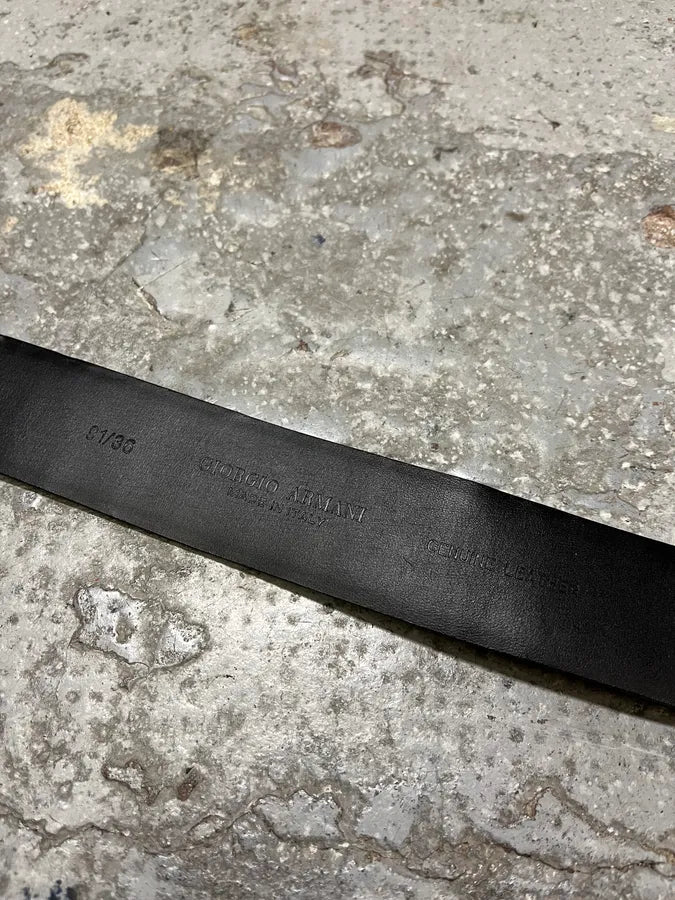 Giorgio Armani Black Crocodile Effect Leather Metallic Buckle Earth Belt (OS) bKjskdK 9