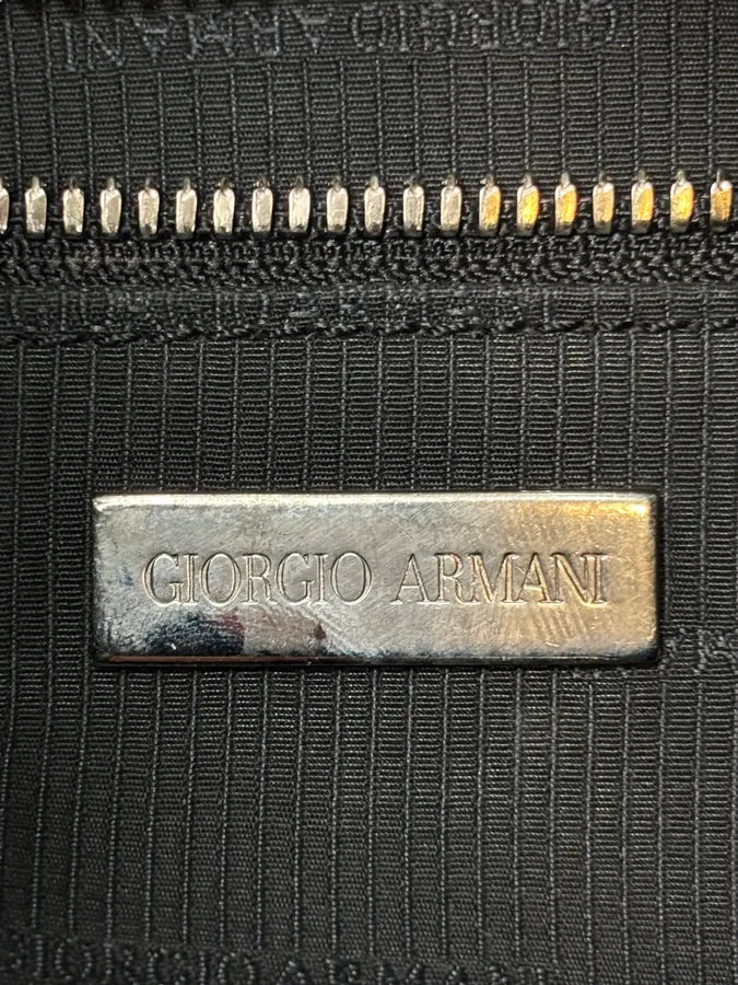 Giorgio Armani Black Crocodile Embossed Leather Handle Bag uqHrVVm 15