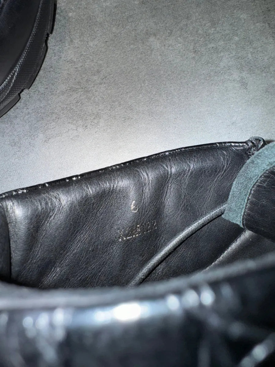 Giorgio Armani Black Exotic Textured Leather Boots AhBYPXp 7