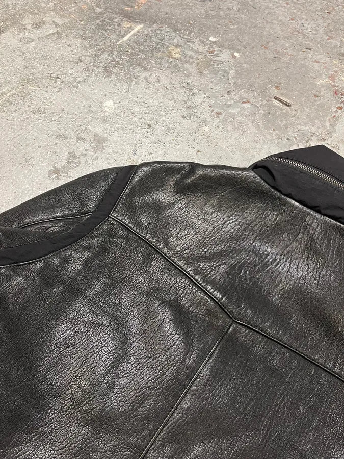 Giorgio Armani Black Hybride Lamb Pure Leather Jacket lHuwhFv 12