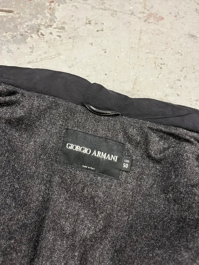 Giorgio Armani Black Hybride Lamb Pure Leather Jacket lHuwhFv 13