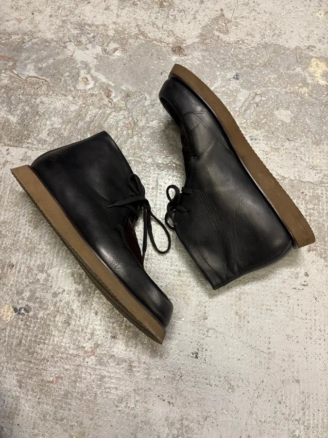 Giorgio Armani Black Leather Pony Hair Boots KCwBApN 6