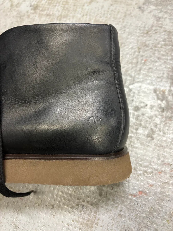 Giorgio Armani Black Leather Pony Hair Boots KCwBApN 7