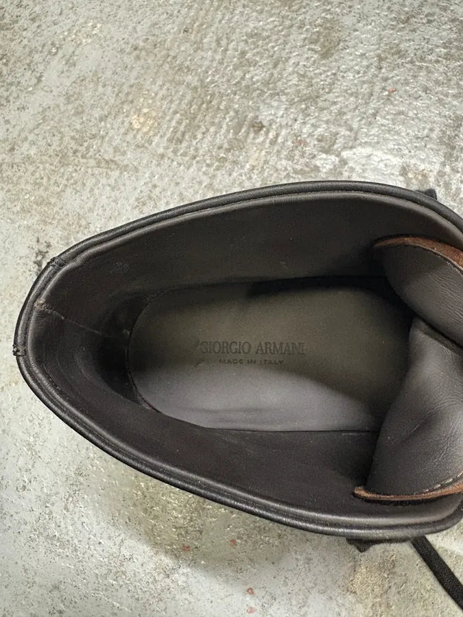 Giorgio Armani Black Leather Pony Hair Boots KCwBApN 9