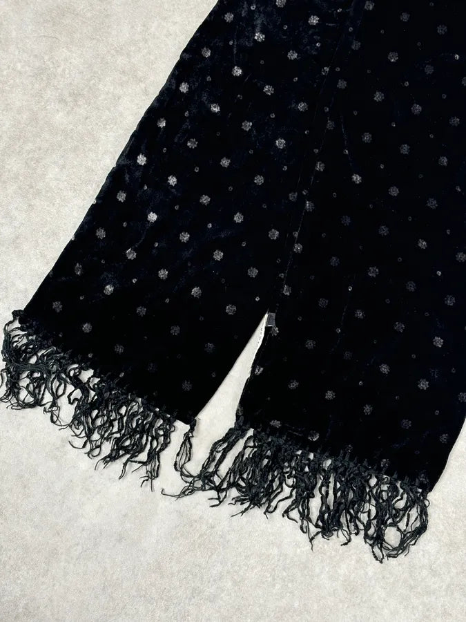 Giorgio Armani Black Scarf Polka Dot Scarf SDKPFYV 3