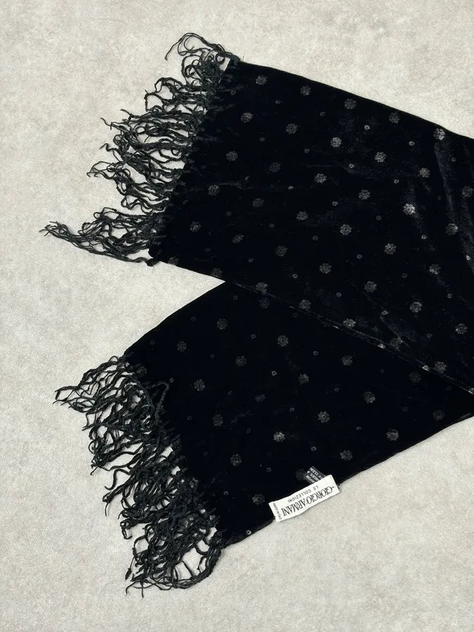 Giorgio Armani Black Scarf Polka Dot Scarf SDKPFYV 4