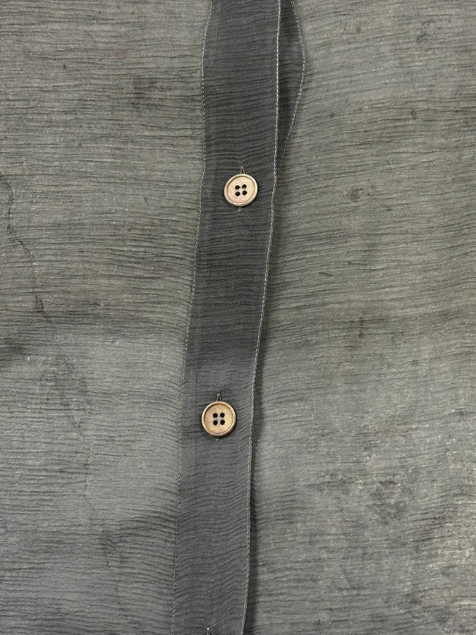Giorgio Armani Blue Grey Gradient Clear Shirt & Skirt Organza Set   htENlEy 11