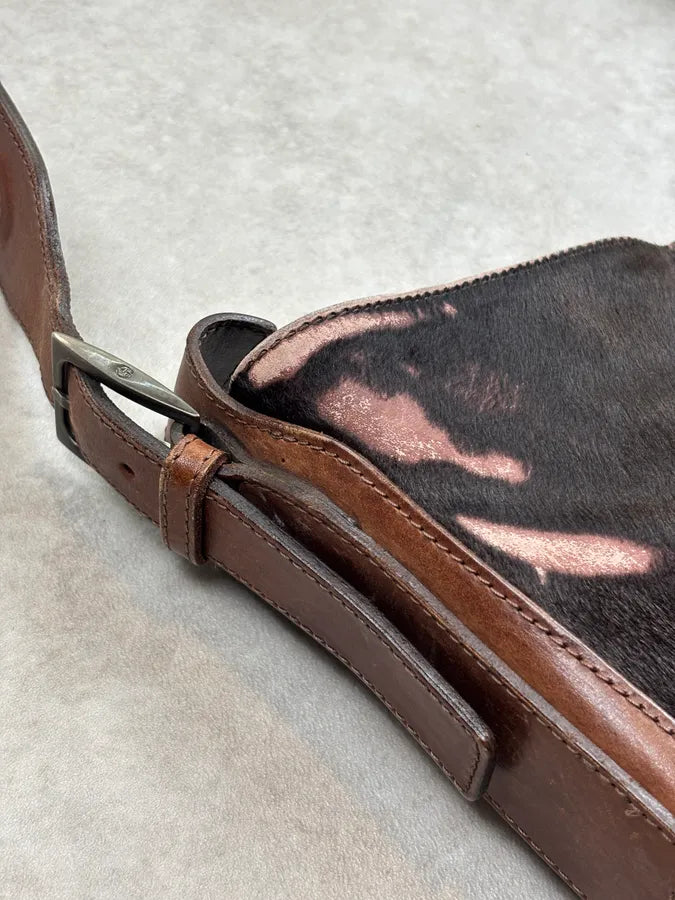 Giorgio Armani Brown Pony Hair Leather Shoulder Bag WjAekgp 6