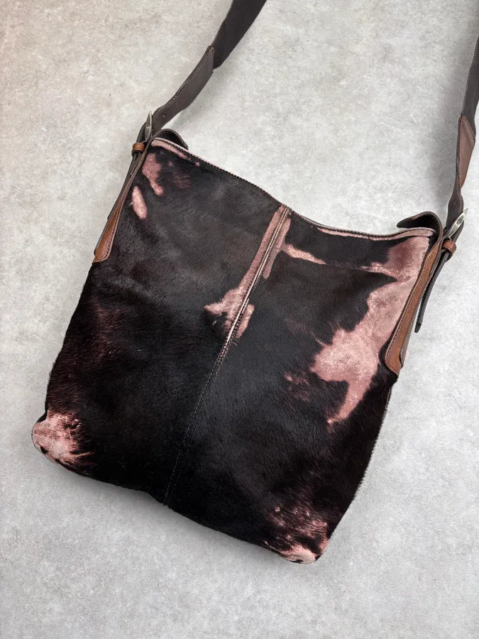 Giorgio Armani Brown Pony Hair Leather Shoulder Bag WjAekgp 3