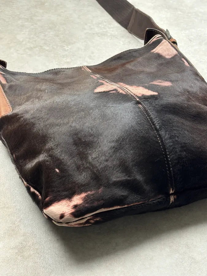 Giorgio Armani Brown Pony Hair Leather Shoulder Bag WjAekgp 11