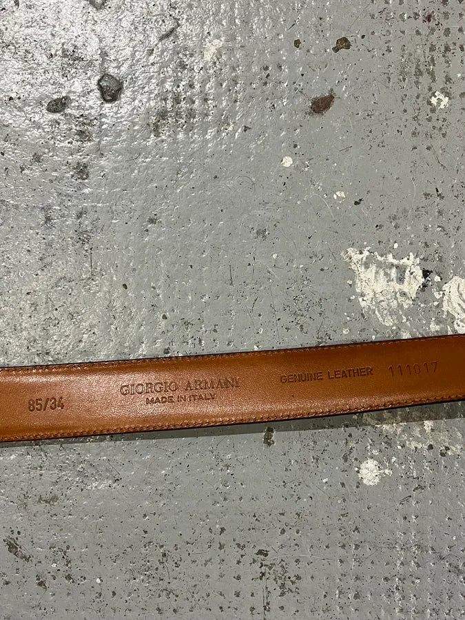 Giorgio Armani Brown Premium Leather Belt hyfIyXs 5