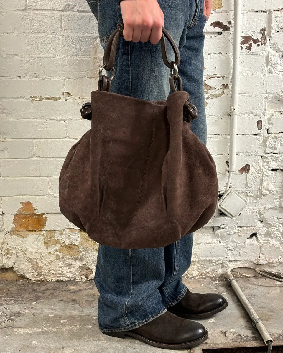 Giorgio Armani Brown Suede Hobo Bag AnCdsBI 1