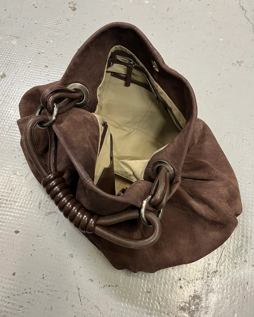 Giorgio Armani Brown Suede Hobo Bag AnCdsBI 9