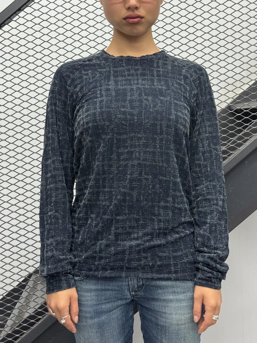 Giorgio Armani Navy Jacquard Longsleeve zWFUBlq 0