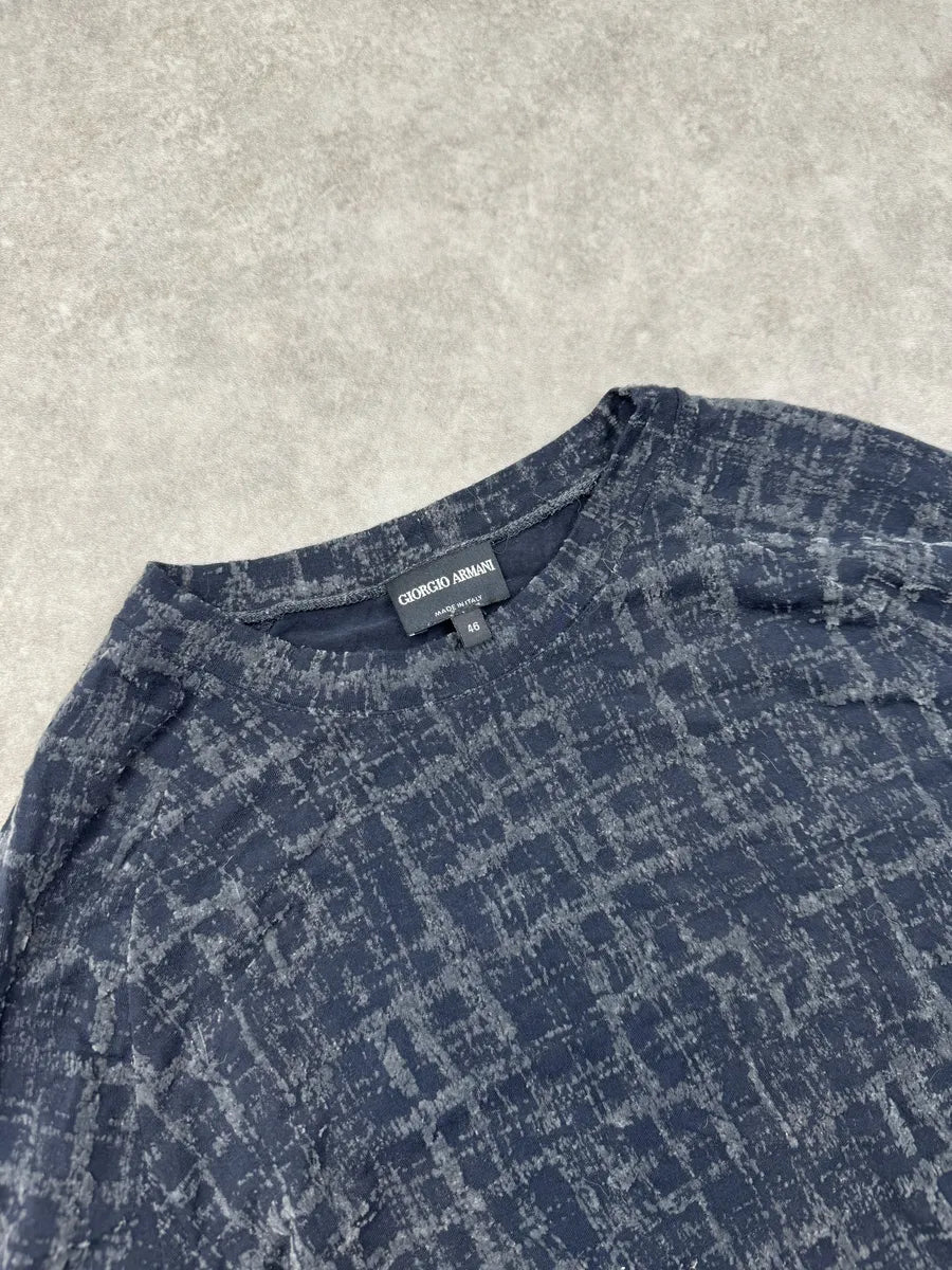 Giorgio Armani Navy Jacquard Longsleeve zWFUBlq 4