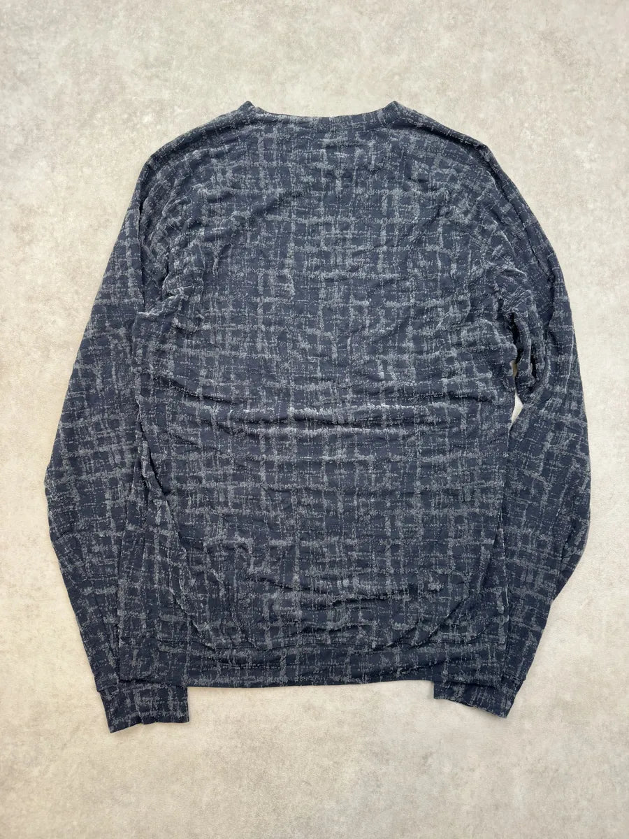 Giorgio Armani Navy Jacquard Longsleeve zWFUBlq 5