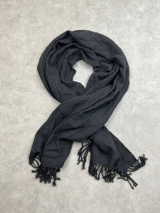 1990s Giorgio Armani Dark Grey Wool Scarf tLBHBdl 0