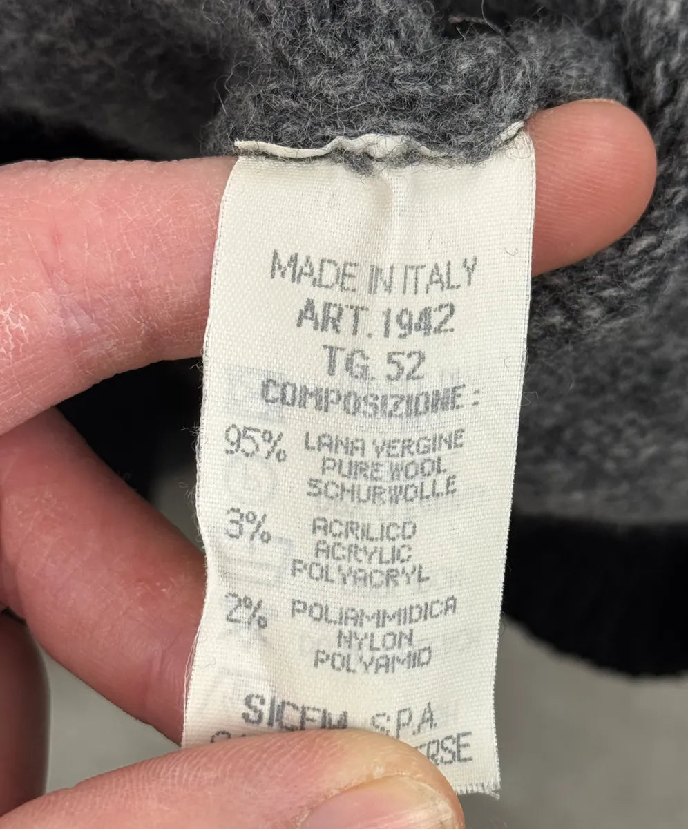 1980s Giorgio Armani Grey & Black Shawl Collar Sweater pTudBGF 9