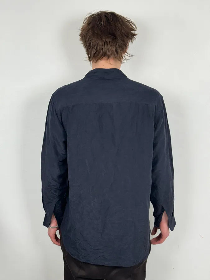 Giorgio Armani Linen Navy Archive Shirt jgUJVdz 2