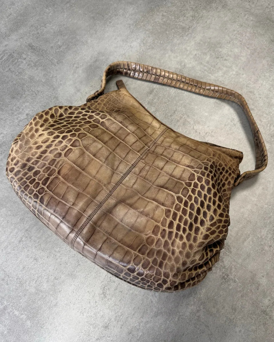 Giorgio Armani Natural Crocodile Effect Leather Bag uhYWceU 0
