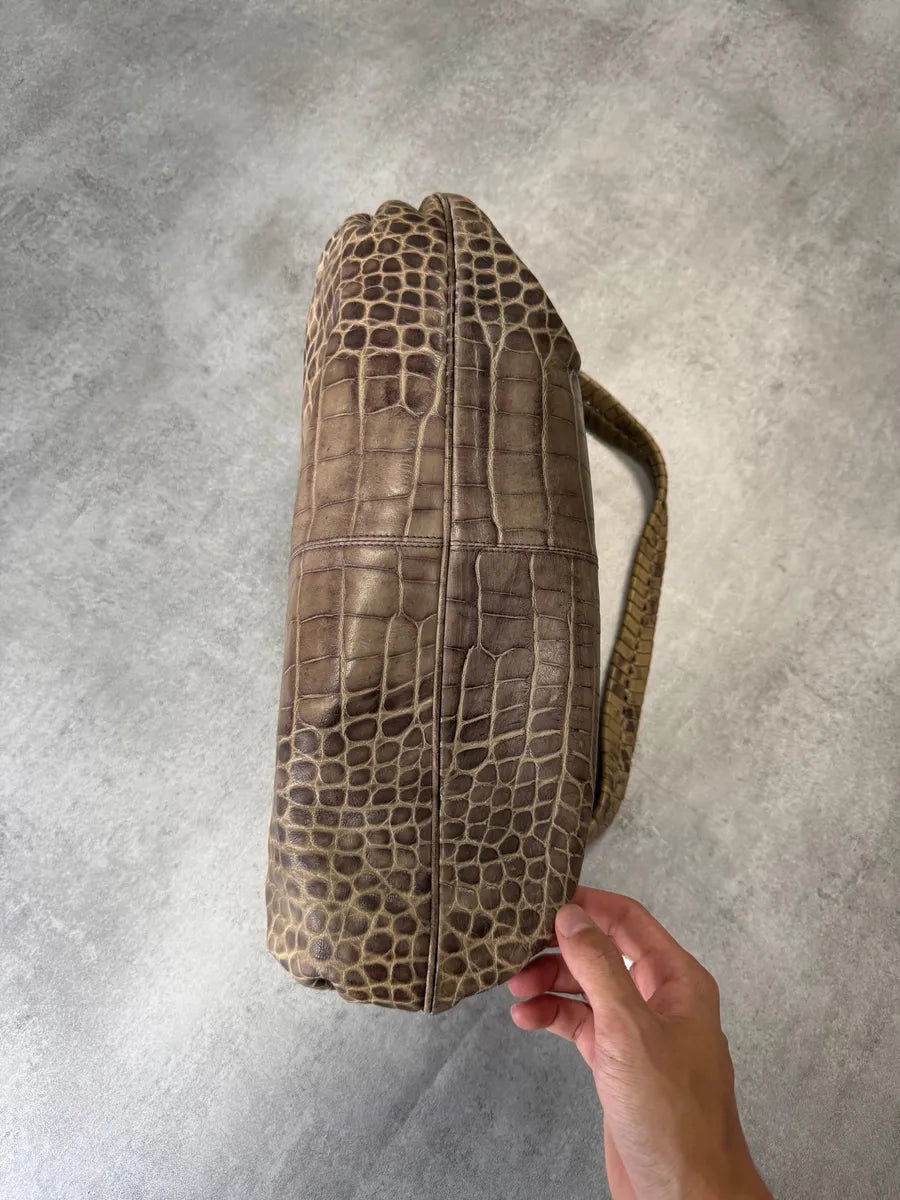 Giorgio Armani Natural Crocodile Effect Leather Bag uhYWceU 4