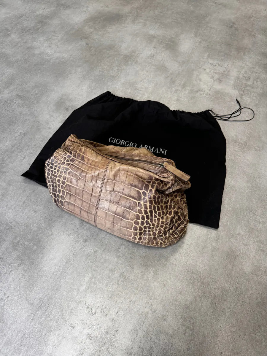 Giorgio Armani Natural Crocodile Effect Leather Bag uhYWceU 5