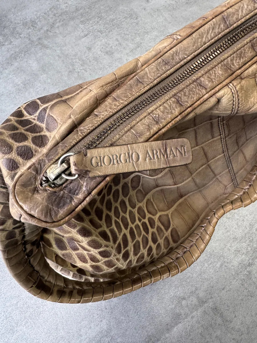 Giorgio Armani Natural Crocodile Effect Leather Bag uhYWceU 6