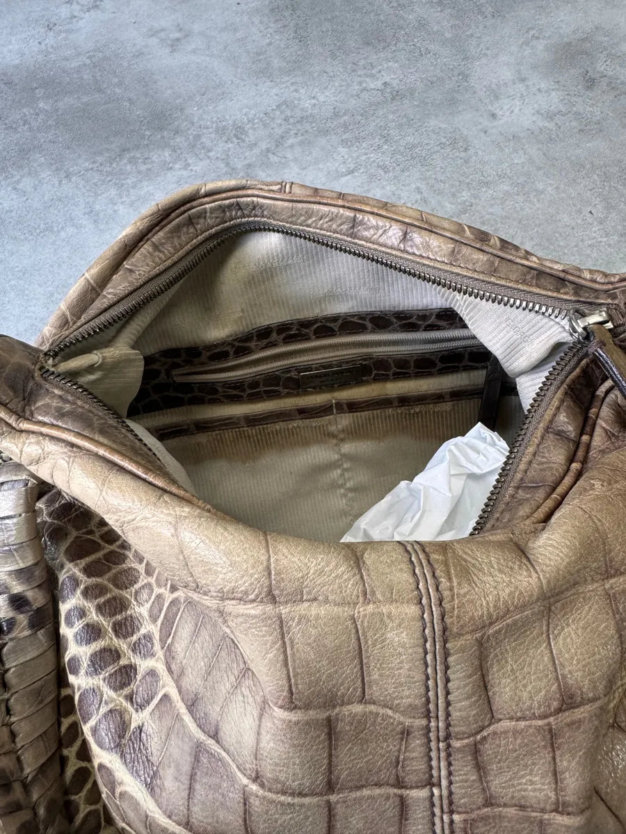Giorgio Armani Natural Crocodile Effect Leather Bag uhYWceU 7