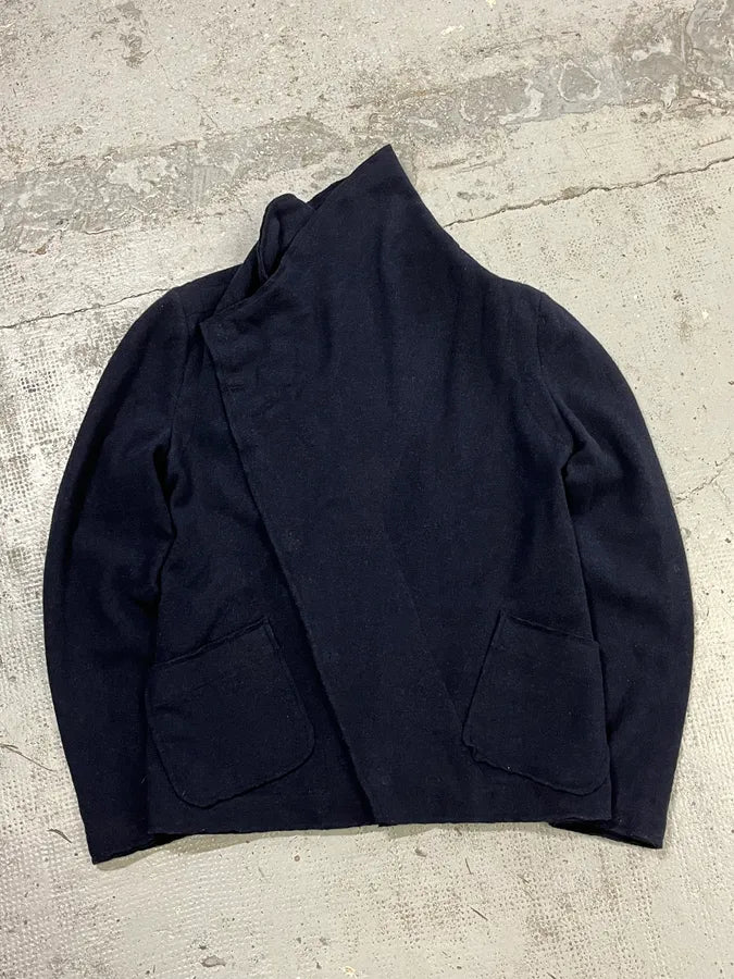 AW2011 Giorgio Armani Navy Wool Asymmetrical Wrap Jacket VaxqFNR 4