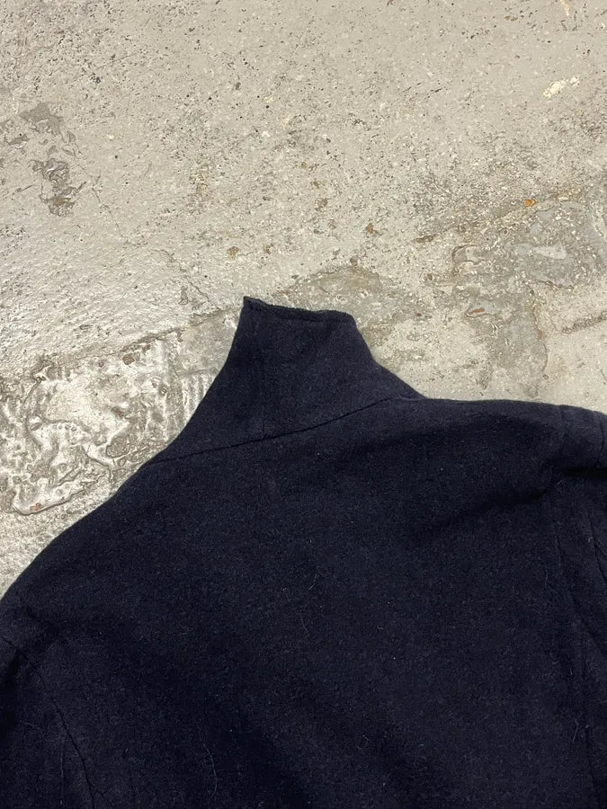 AW2011 Giorgio Armani Navy Wool Asymmetrical Wrap Jacket VaxqFNR 6
