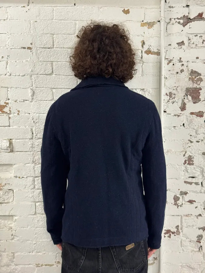 AW2011 Giorgio Armani Navy Wool Asymmetrical Wrap Jacket VaxqFNR 1