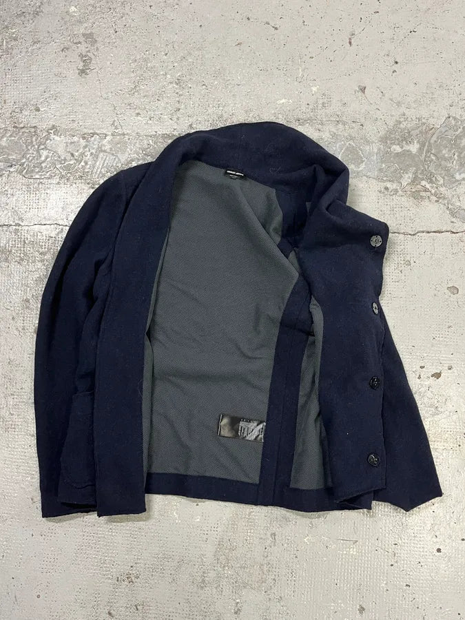 AW2011 Giorgio Armani Navy Wool Asymmetrical Wrap Jacket VaxqFNR 7