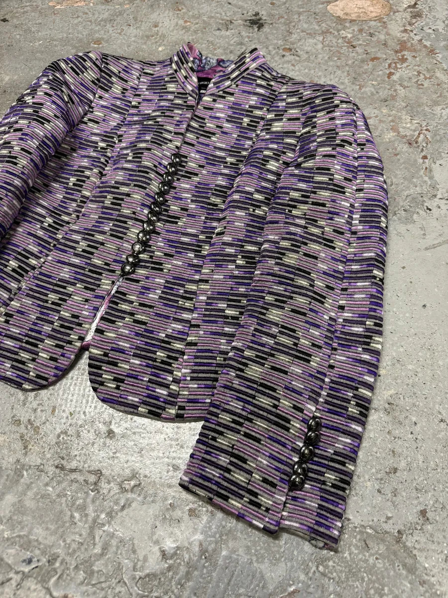 Giorgio Armani Purple Lined Buttoned Jacket SBKhYGn 2
