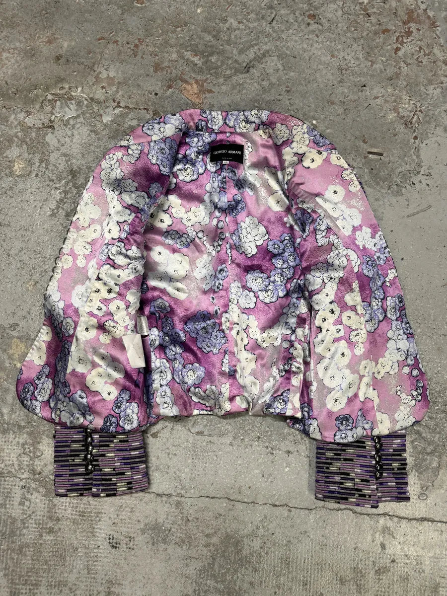 Giorgio Armani Purple Lined Buttoned Jacket SBKhYGn 6