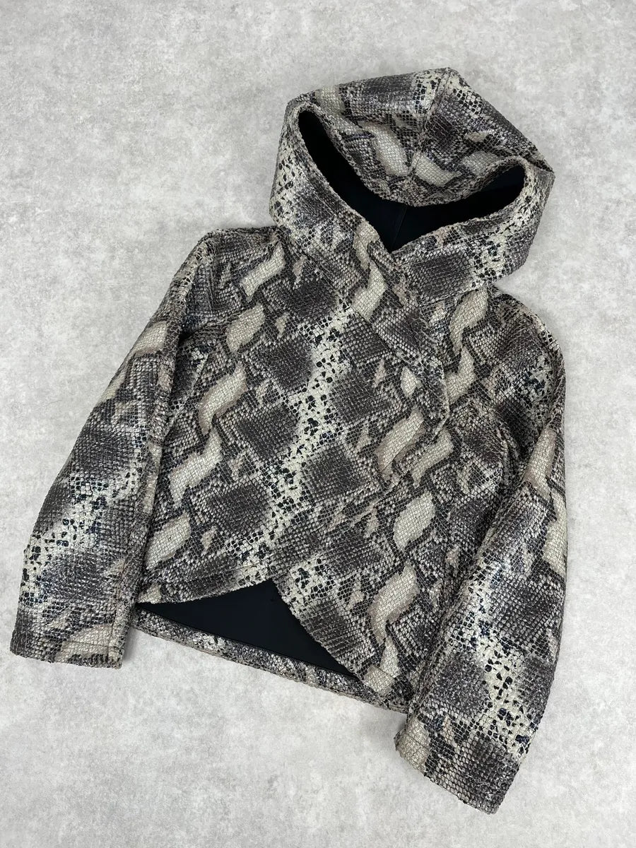 AW2014 Giorgio Armani Python Snakeskin Effect Light Hood Jacket pZFvvcM 3