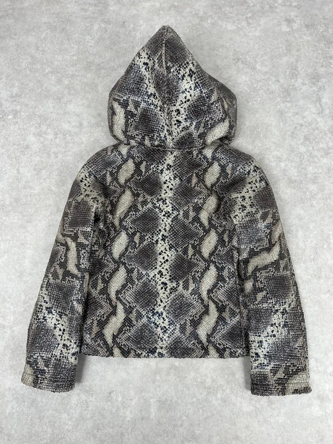 AW2014 Giorgio Armani Python Snakeskin Effect Light Hood Jacket pZFvvcM 1