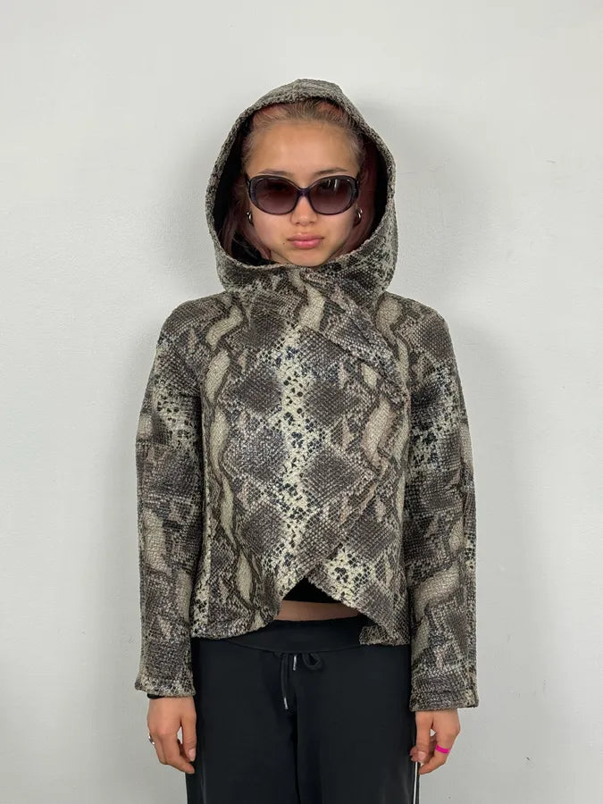 AW2014 Giorgio Armani Python Snakeskin Effect Light Hood Jacket pZFvvcM 4