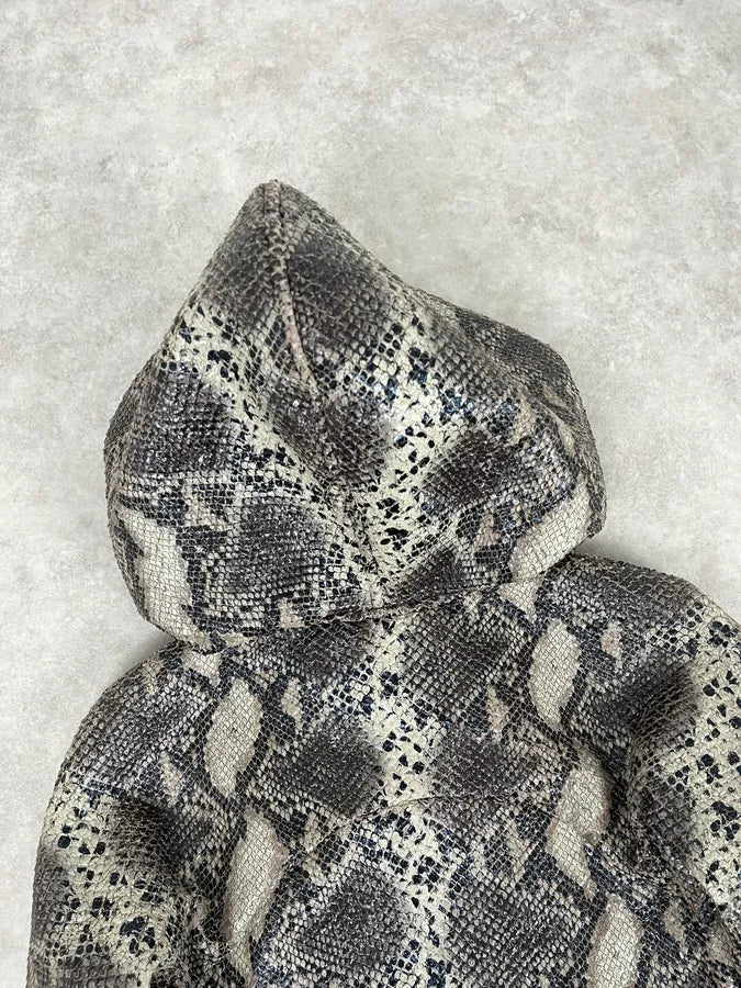 AW2014 Giorgio Armani Python Snakeskin Effect Light Hood Jacket pZFvvcM 7