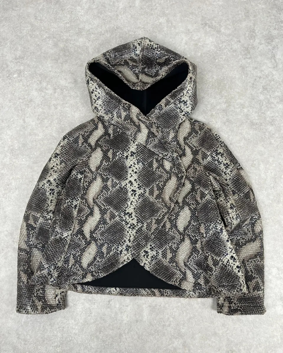 AW2014 Giorgio Armani Python Snakeskin Effect Light Hood Jacket pZFvvcM 0