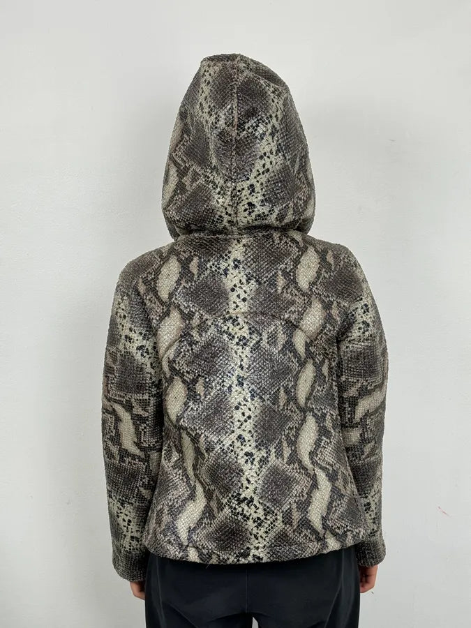AW2014 Giorgio Armani Python Snakeskin Effect Light Hood Jacket pZFvvcM 5