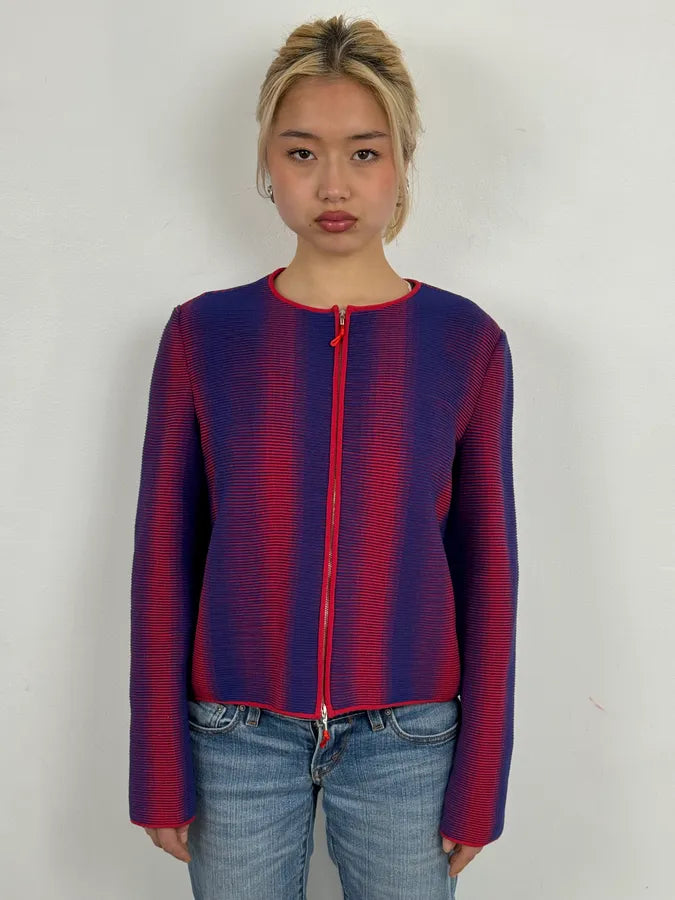 Giorgio Armani Red & Blue Gradient Zip-up Jacket cSitFgp 1