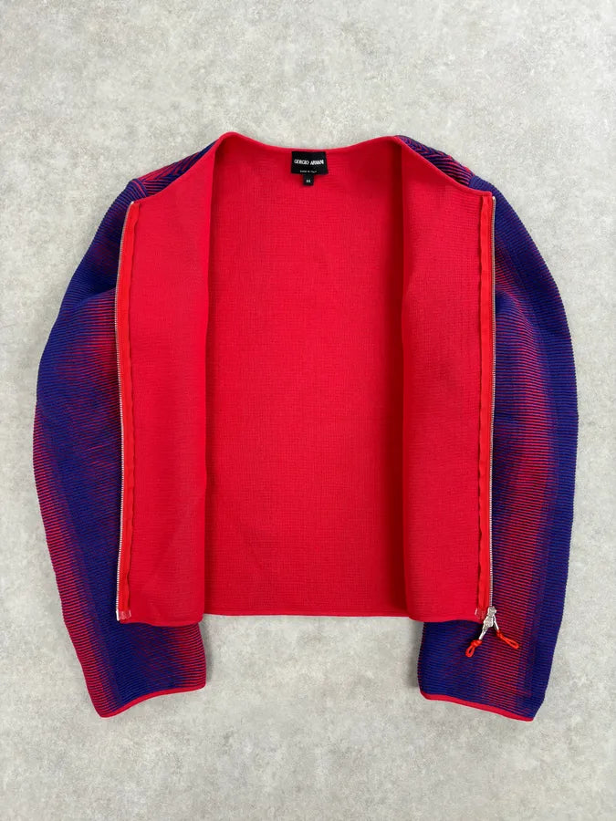 Giorgio Armani Red & Blue Gradient Zip-up Jacket cSitFgp 6