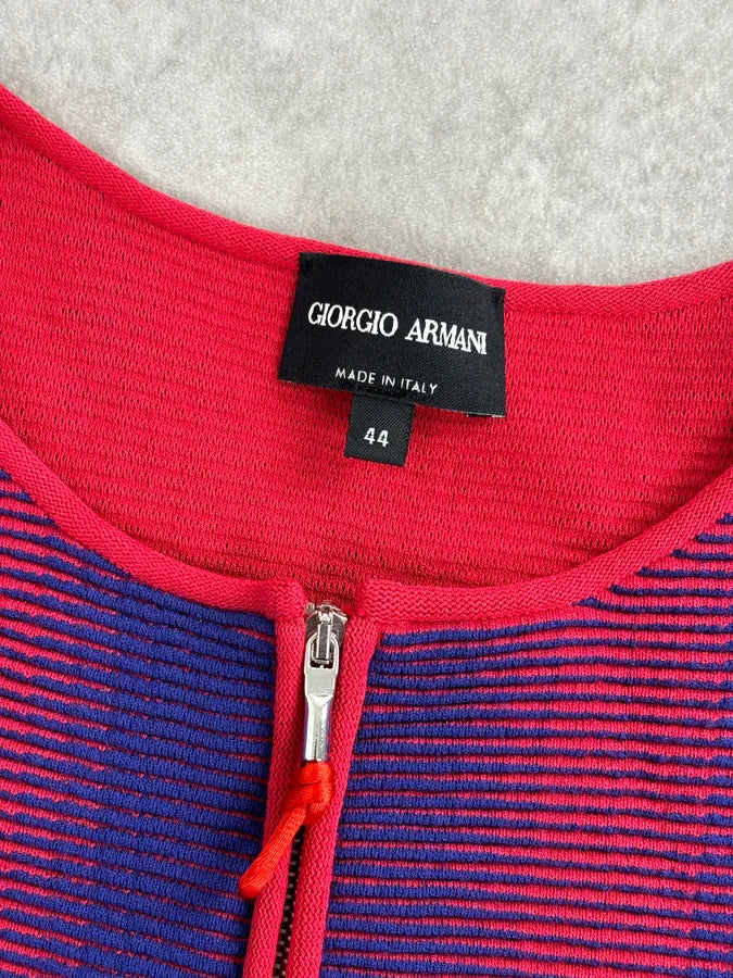 Giorgio Armani Red & Blue Gradient Zip-up Jacket cSitFgp 7