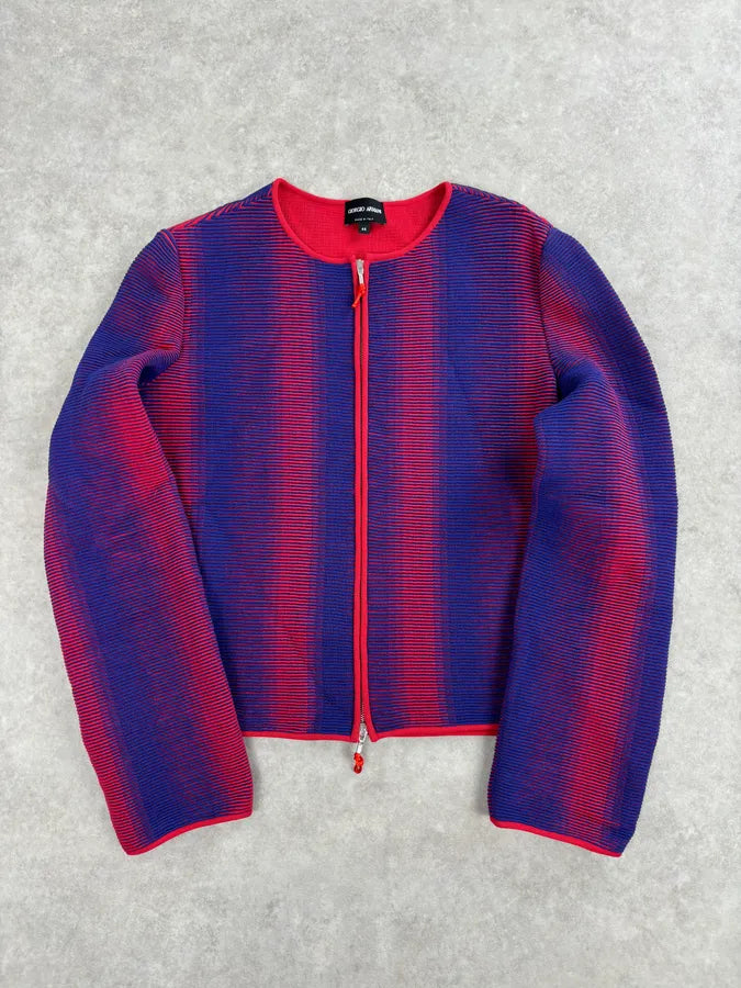 Giorgio Armani Red & Blue Gradient Zip-up Jacket cSitFgp 0
