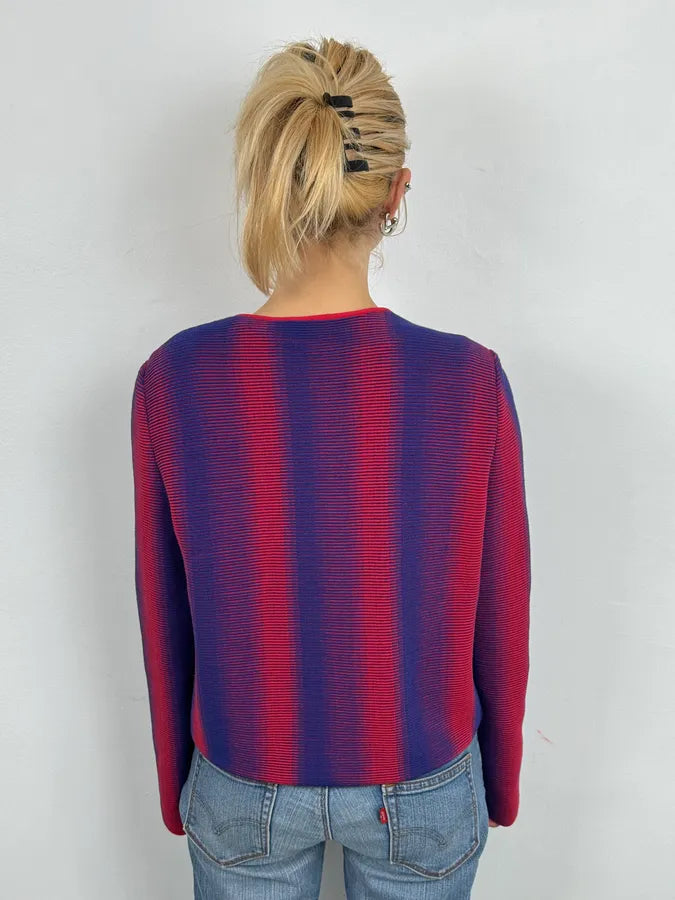 Giorgio Armani Red & Blue Gradient Zip-up Jacket cSitFgp 2