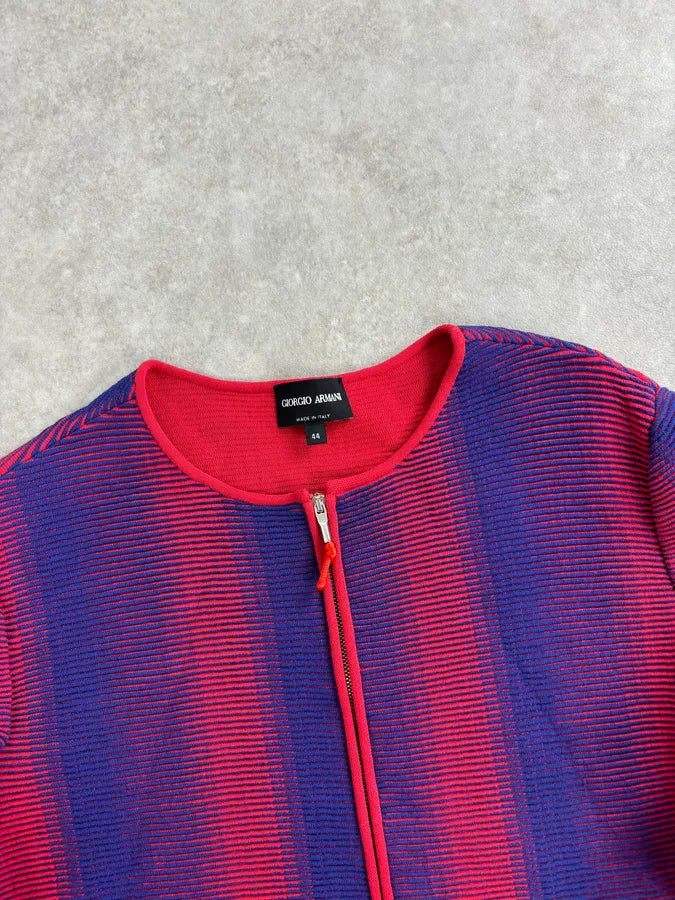 Giorgio Armani Red & Blue Gradient Zip-up Jacket cSitFgp 3