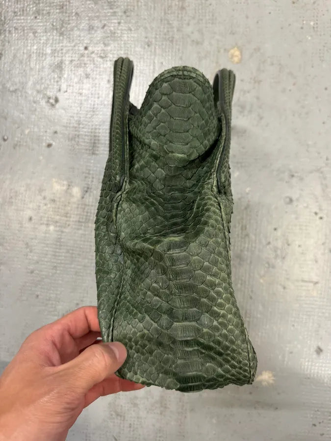 Giorgio Armani Sage Green Python Leather Hobo Bag OvEKpnI 3